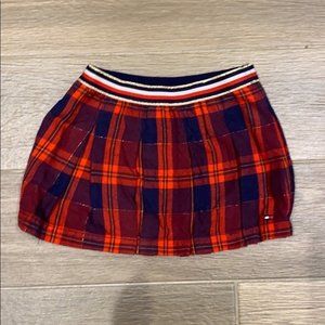 Tommy Hilfiger Kids Girls Red Black Plaid Puffed Short Skirt Size 2T